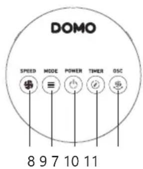 DOMO SPEED MODE POWER TIMER OSC 8 9 7 10 11