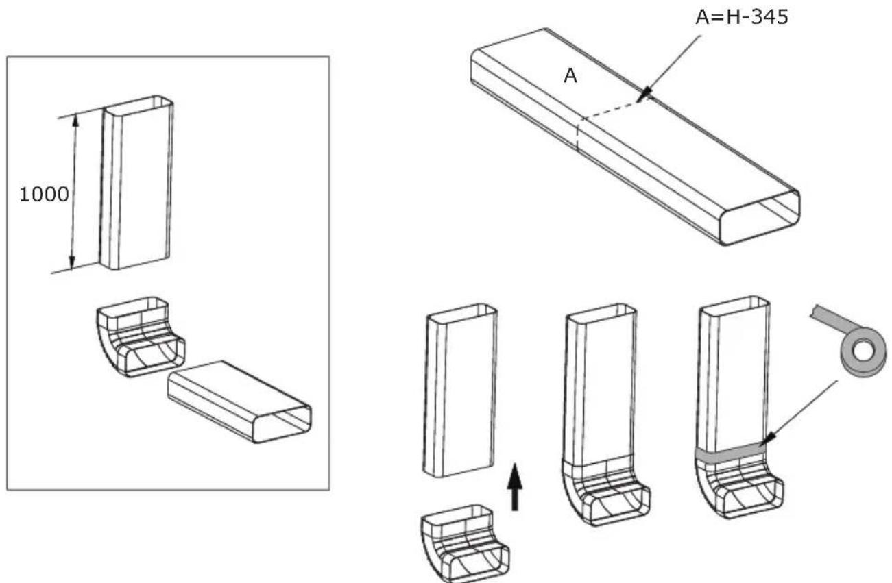 AMICA DHKI 752 800 C - Namestitev v načinu absorpcije (recirkulacija zraka) - 4