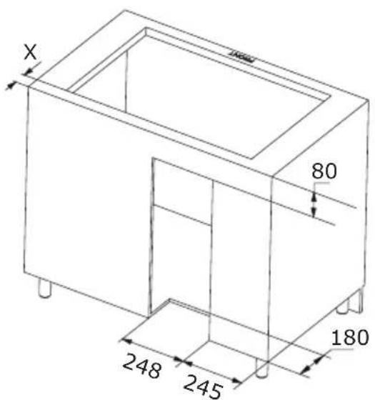 AMICA DHKI 752 800 C - Standardmontage mit aufliegendem Rahmen - 2