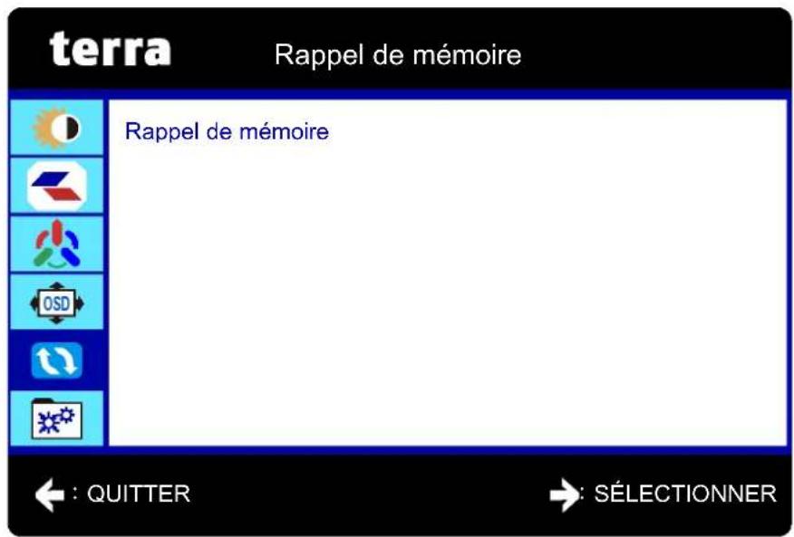 terra Rappel de mémoire Rappel de mémoire ← : QUITTER → : SÉLECTIONNER