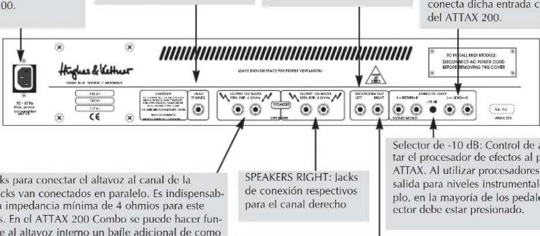 HUGHES & KETTNER Attax 200 - ACOMETIDAS Y ELEMENTOS DE MANEJO MIDI LEARN - 7