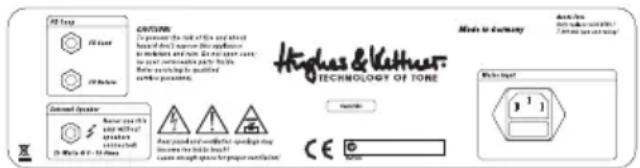 HUGHES & KETTNER Edition Tube 25th Anniversary - Raccordements et Éléments de Commande - 2