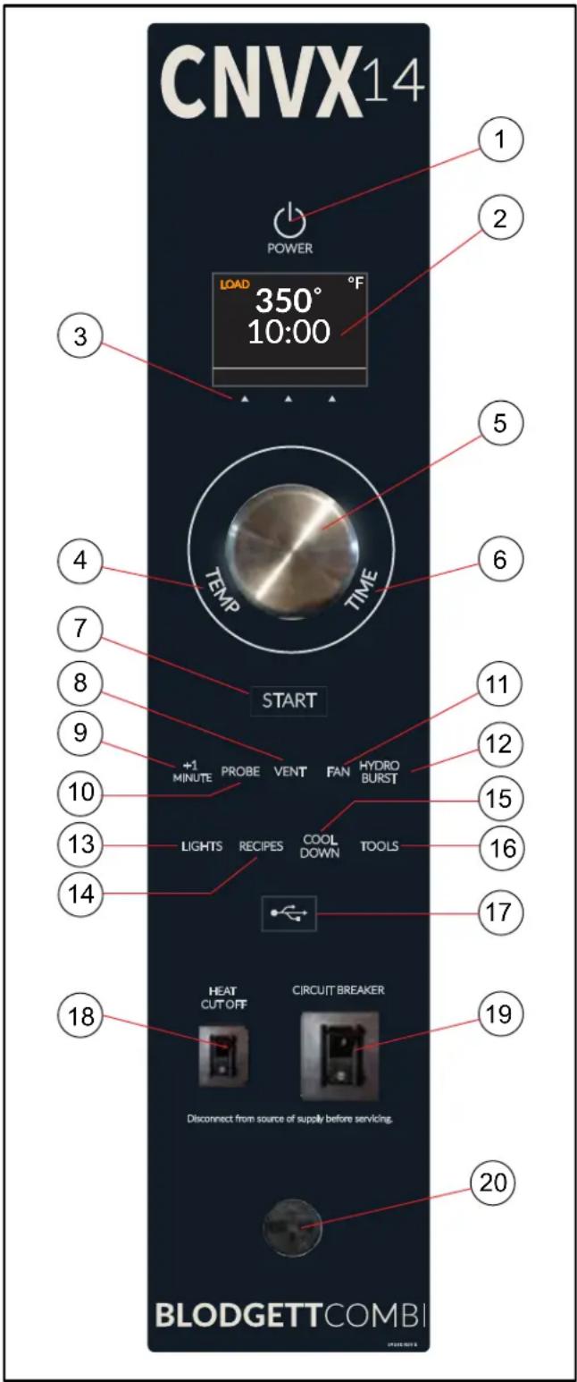Blodgett CNVX-14E - Commandes standard - 1