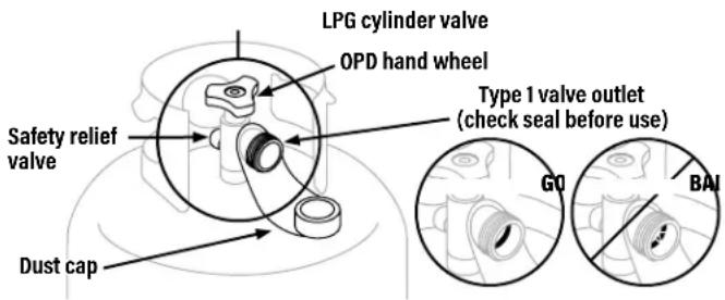 Blackstone 6029 - THE LPG CYLINDER VALVE MUST HAVE: - 1