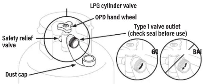 Blackstone 2322 - THE LPG CYLINDER VALVE MUST HAVE: - 1