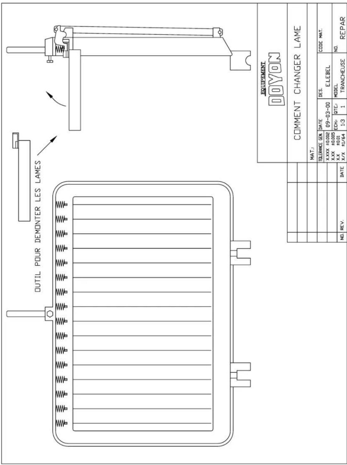 Doyon SM302C - POUR REMETTRE LES LAMES - 2