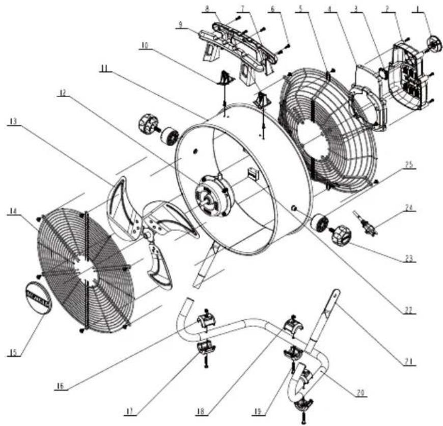 DEWALT DXF1840 - EXPLODED VIEW AND PARTS LIST - 1