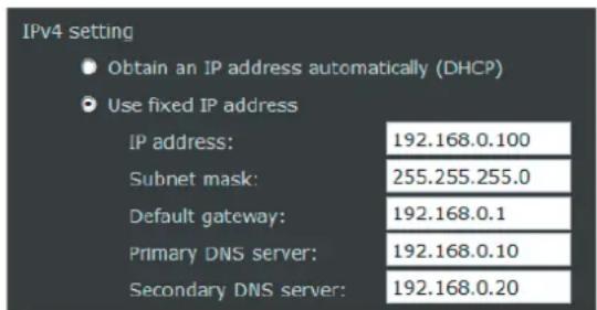 SONY SNC-HM662 - Pour spécifier l'adresse IP fixe manuellement - 1