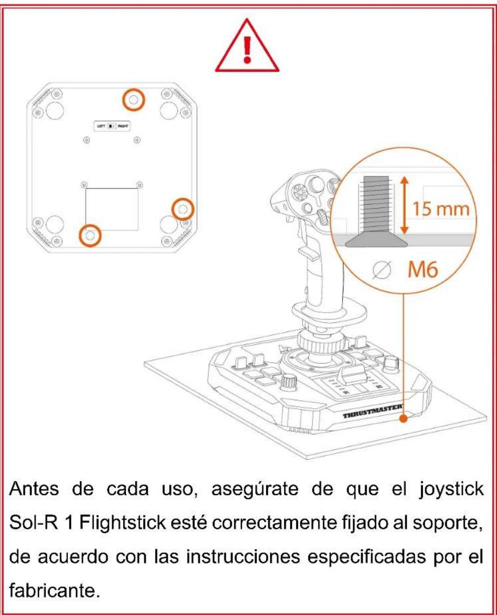 THRUSTMASTER Sol-R 1 Flightstick - Instalación sobre un soporte - 1