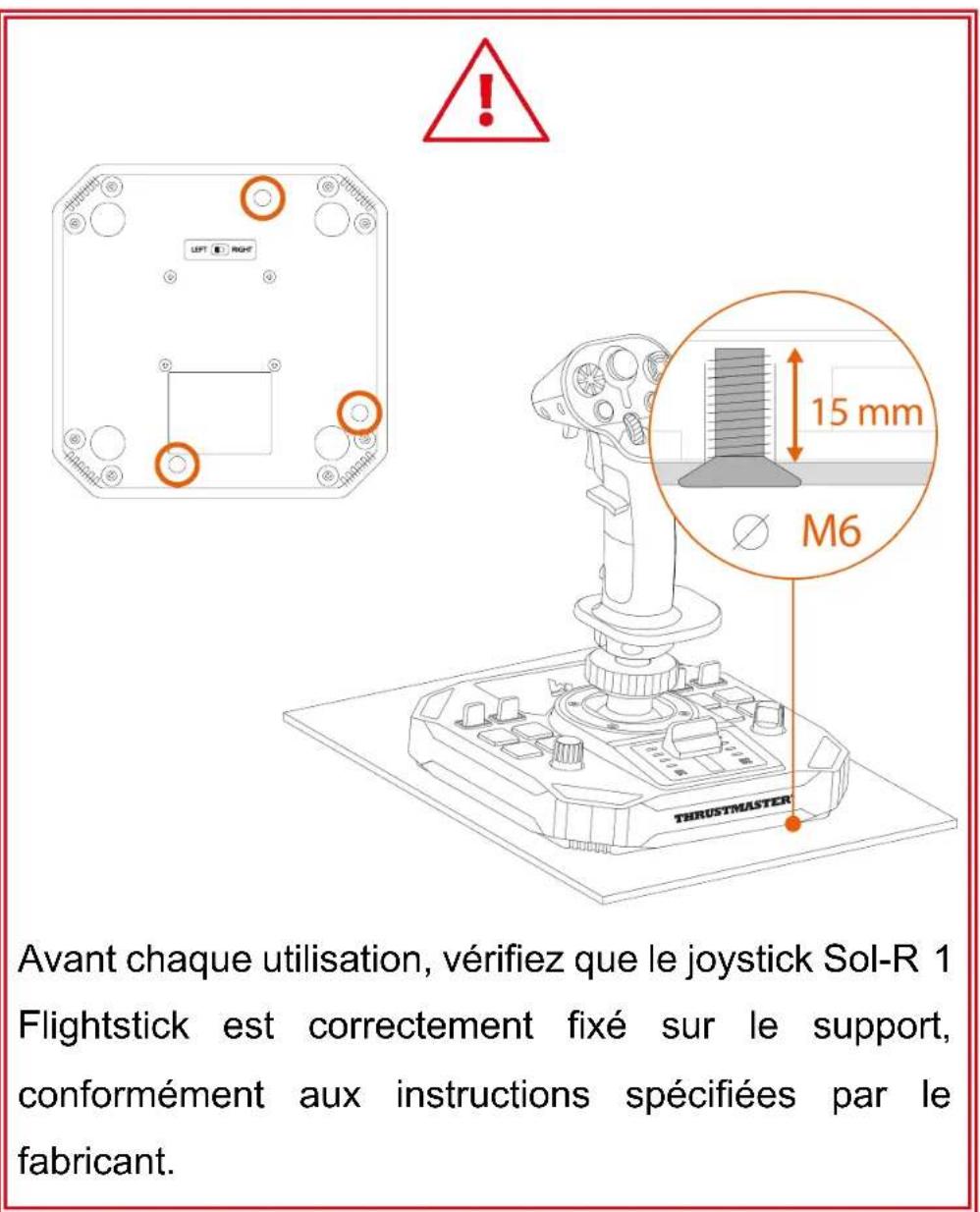 THRUSTMASTER Sol-R 1 Flightstick - Installation sur un support - 1