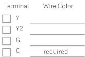 HONEYWELL RTH21B - Write down the color of the wires. - 1