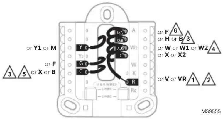 HONEYWELL RTH21B - Câblage alternatif (pour les thermopompes seulement) - 1