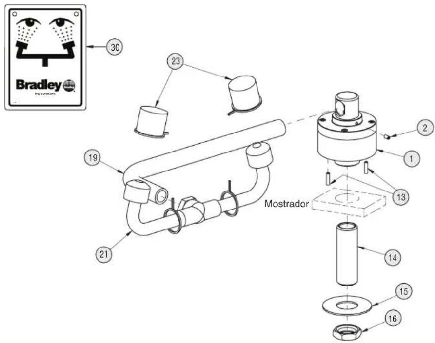 Bradley S19274E - Installation — Douche Oculaire - 5