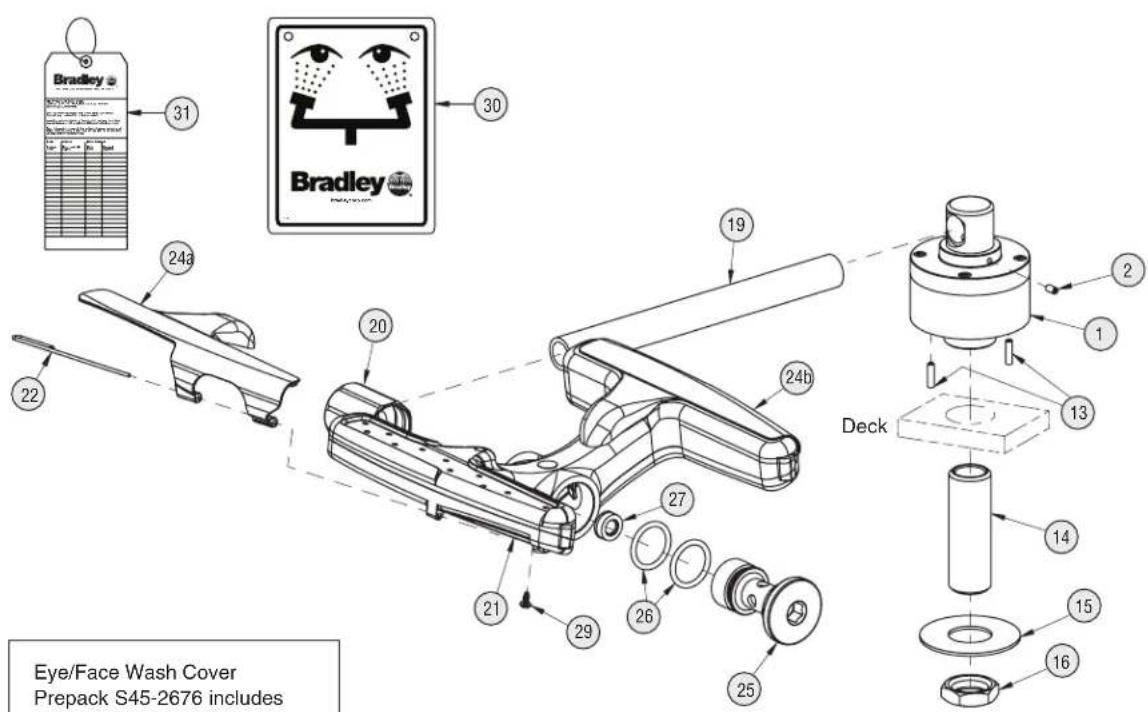 Bradley S19274E - Assembly of Components and Parts List — S19274E - 2