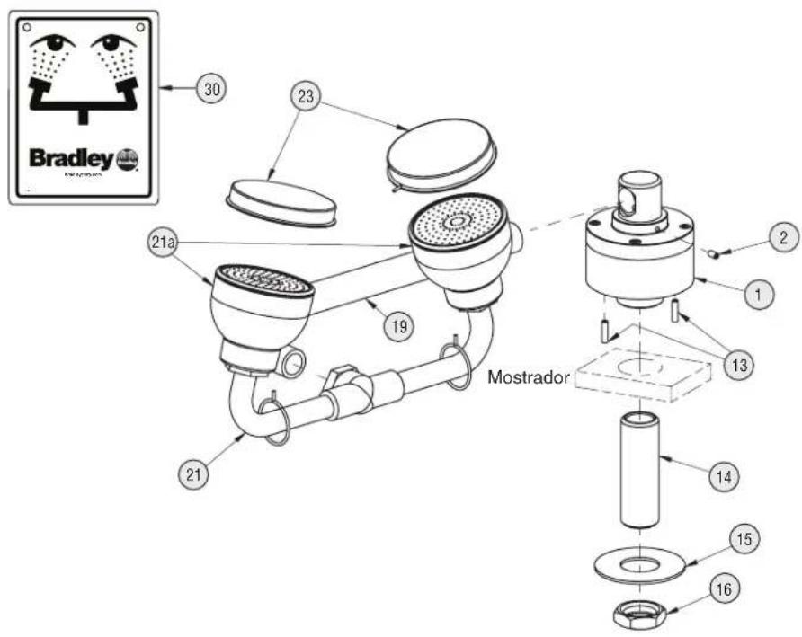 Bradley S19274E - Installation — Douche Oculaire - 8