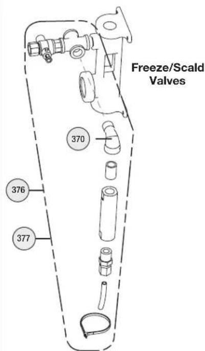 Bradley S19224FW - Service Parts and Parts List - Drain, P-trap, and Optional Foot Pedal - 3