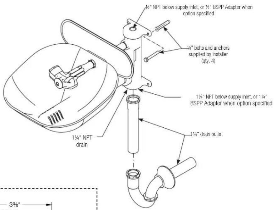 Bradley S19224FW - Install Eyewash - 1
