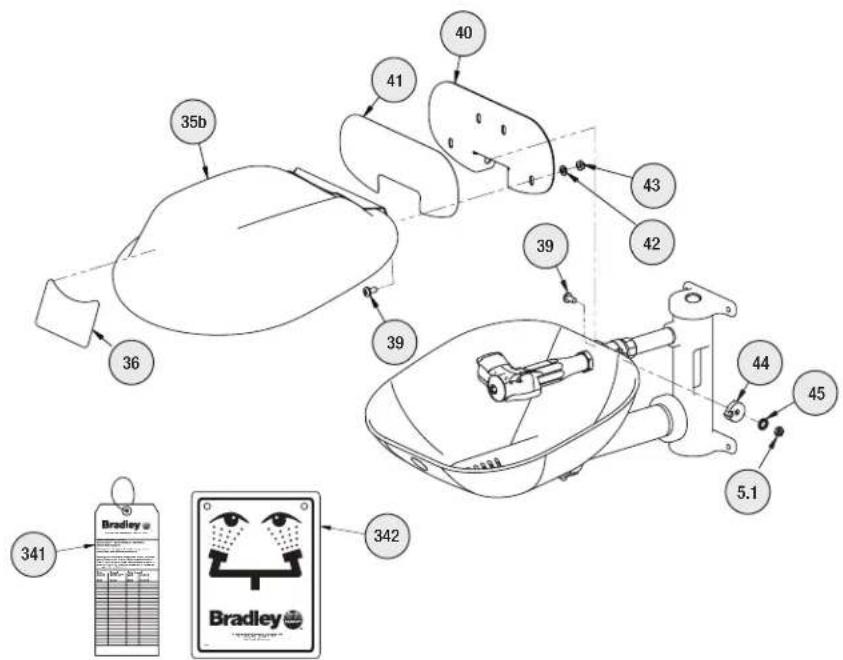 Bradley S19224EW - Service Parts List - Bowl and Hub - 12