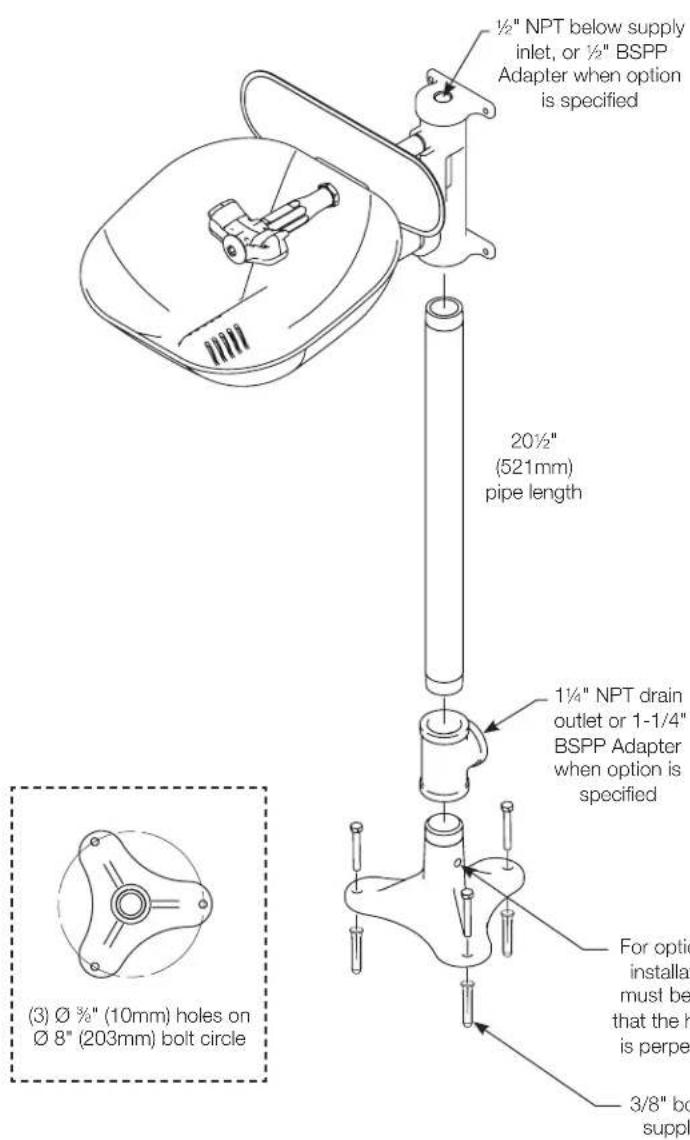 Bradley S19214FW - Assembly — Connect Base and Eyewash - 1