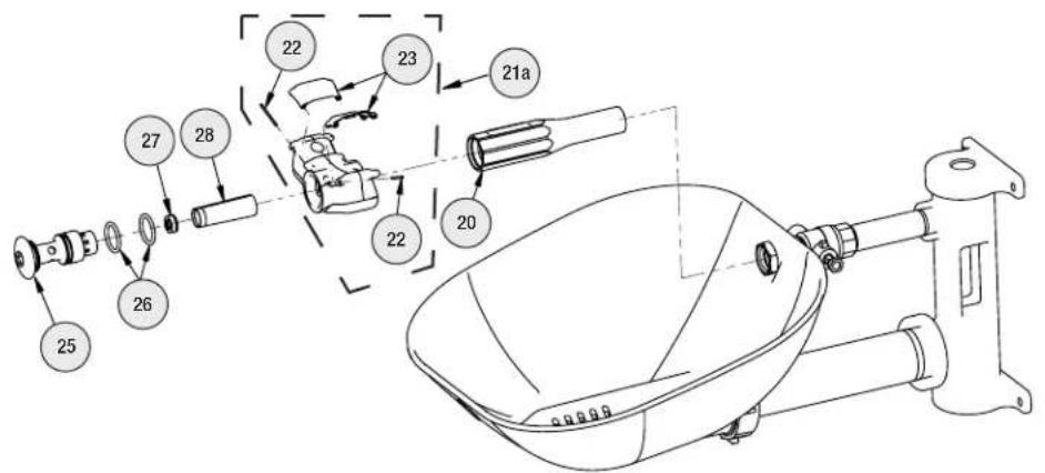 Bradley S19214FW - Assembly — Connect Base and Eyewash - 7