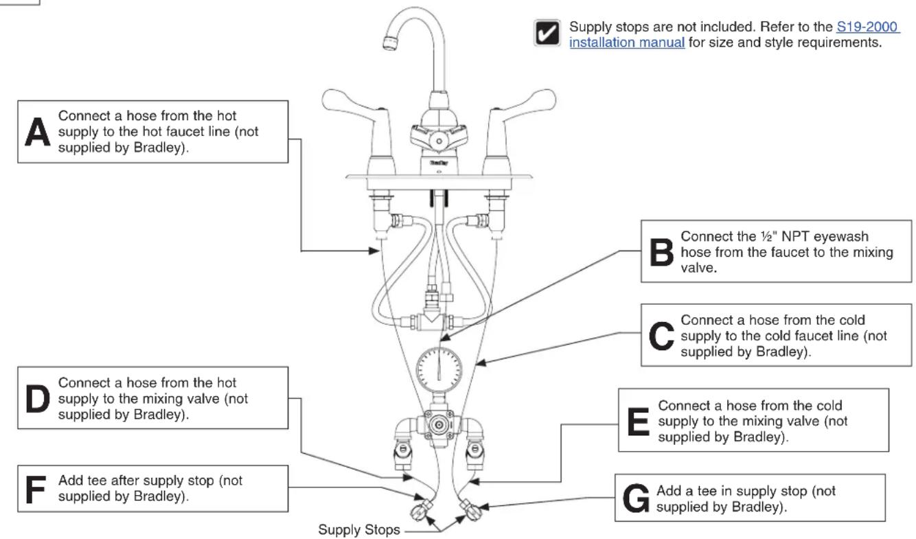 Bradley S19-500 - 2c Install Faucet Hoses (S19-500W & S19-505W) - 6