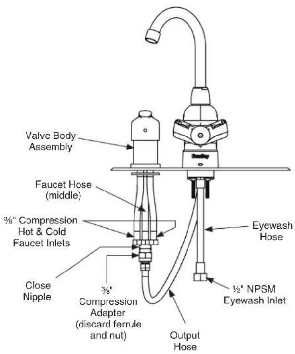 Bradley S19-500 - 2b Install Faucet Hoses (S19-500M & S19-505M) - 7