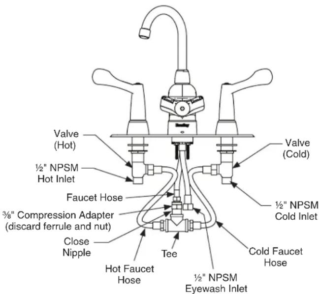 Bradley S19-500 - 2c Install Faucet Hoses (S19-500W & S19-505W) - 2