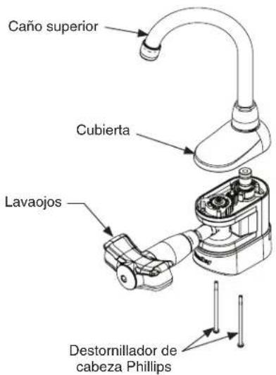 Bradley S19-500 - Cambio de dirección de la llave y el lavaojos - 12