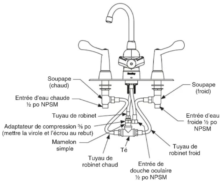 Bradley S19-500 - 2c Pose des tuyaux de robinet (S19-500W et S19-505W) - 11