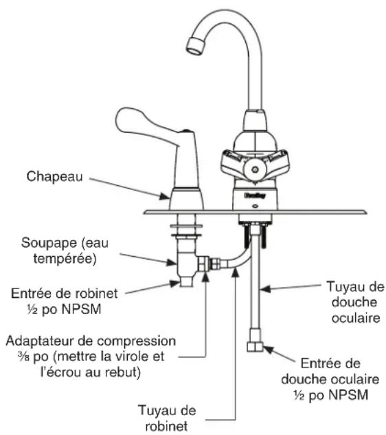 Bradley S19-500 - 2a Pose des tuyaux de robinet (S19-500T et S19-505T) - 9