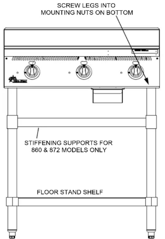 STAR 872TA - DO NOT INSTALL WITHOUT ATTACHING FEET OR SUPPLIED STAND LEGS AND SHELF - DO NOT REMOVE FEET. - 2