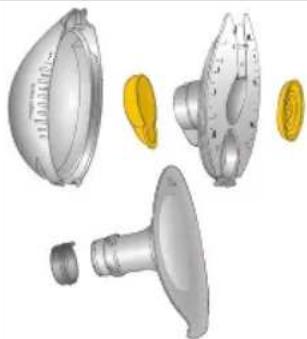 MEDELA Magic InBra - Behälter, Behälterdeckel, Membran, Ventile und Brusthauben - 1