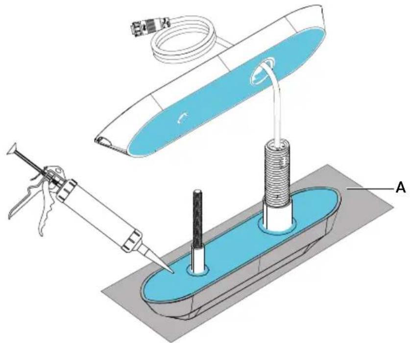 SIMRAD Active Imaging HD (Thru-Hull) - Pose de la partie supérieure du bloc de carénage - 1