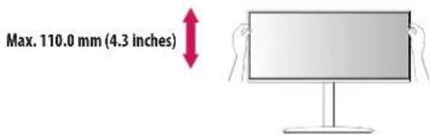 LG UltraFine 32UP83AK - Adjusting the Stand Height - 1