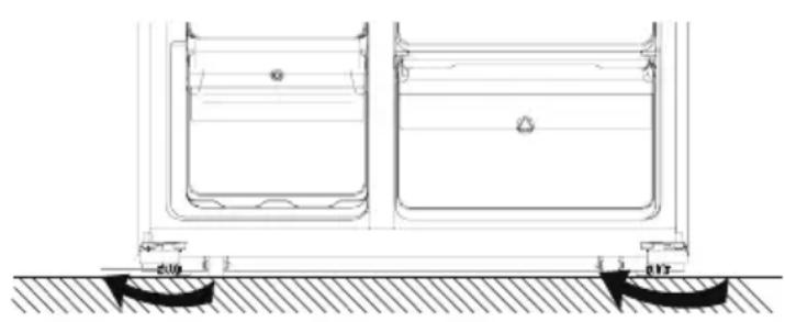 DANBY DFF212B1SLDB - Leveling the Refrigerator - 2