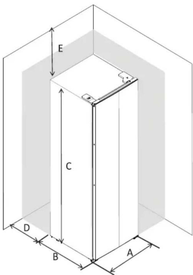 DANBY DFF212B1SLDB - SPACE REQUIREMENT - 1