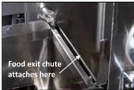 AutoFry MTI-5LV - Install the Food Exit Chute. - 2