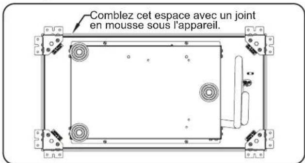 Comblez cet espace avec un joint en mousse sous l'appareil.