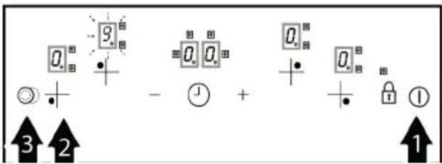 BEKO BBSM12300XD - Отворање на двојната зона за готвење: - 1
