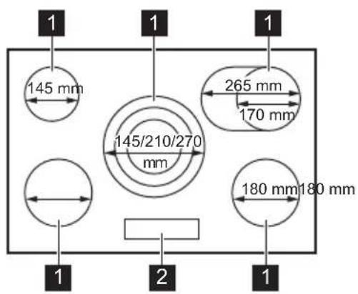 AEG TP95RA07FB - Agencement des zones de cuisson - 1