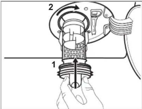 AEG LR87ADBC06 - Ga te werk zoals beschreven in de volgende diagrammen om het pompfilter te reinigen: - 7