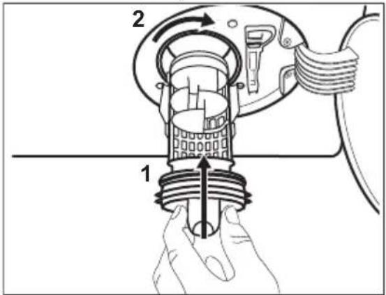 AEG LR87ADBC06 - Procédez comme décrit dans les schémas suivants pour nettoyer le filtre de la pompe : - 7