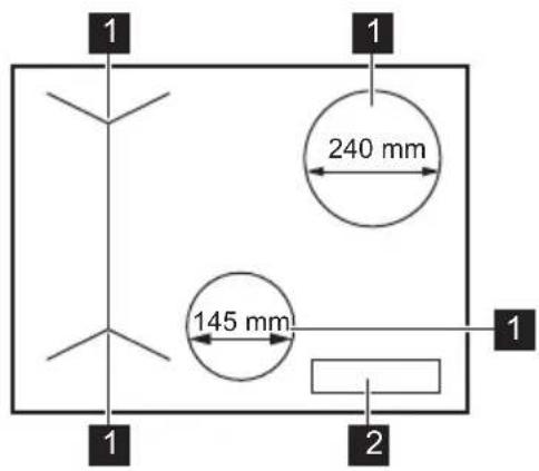 AEG KIO84B0DIB - Anordnung der Kochflächen - 1