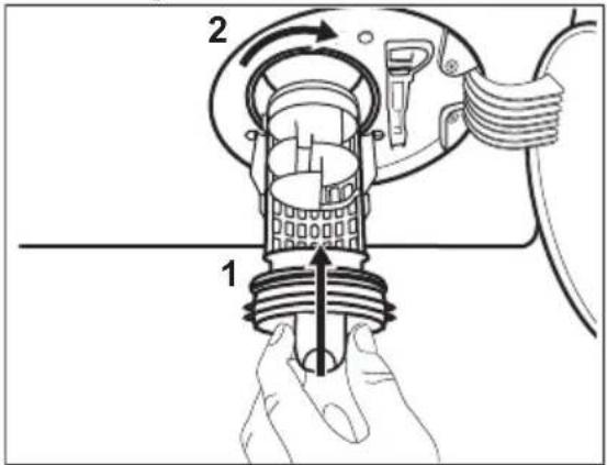 AEG L86FSR16S4Q - Proceed as described in following diagrams to clean the pump filter: - 7