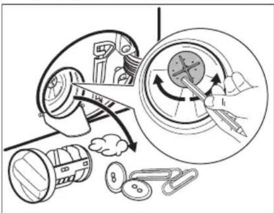 AEG L86FSR16S4Q - Proceed as described in following diagrams to clean the pump filter: - 5