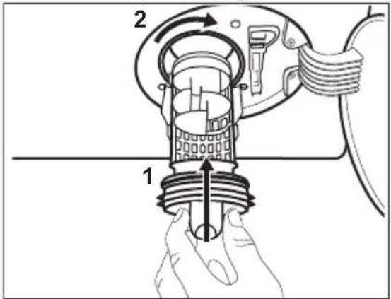 AEG LR86POWER - Ga te werk zoals beschreven in de volgende diagrammen om het pompfilter te reinigen: - 7