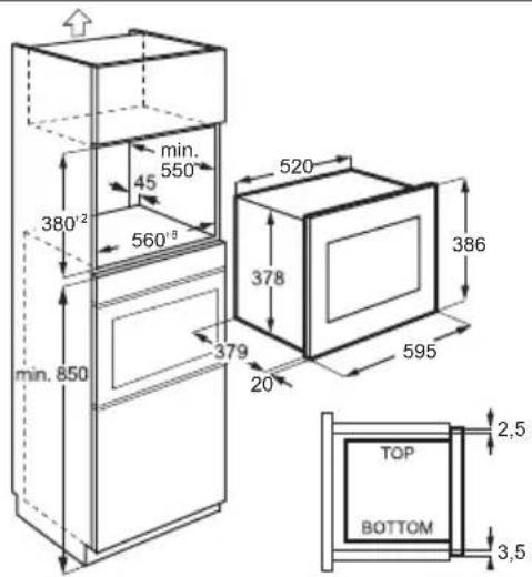 AEG TMS5G25IEM - Installation du micro-ondes - 1