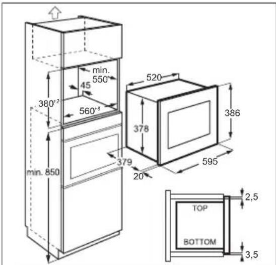 AEG TMS5G25IEM - Instalarea cuptorului cu microunde - 1