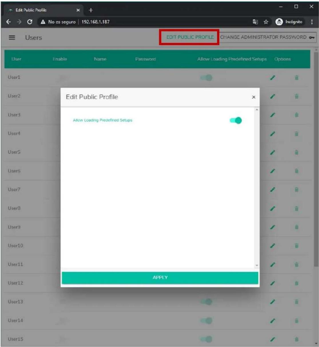 Ecler HUB1616 - EDIT PUBLIC PROFILE (Modifier le profil public) - 1
