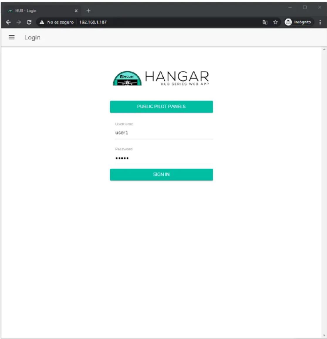 Ecler HUB1616 - ACCÈS À L'APPLICATION WEB COMME UTILISATEUR IDENTIFIÉ - 1
